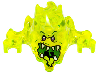 LEGO® Minifigure, Headgear Mask Ninjago Skreemer with Dark Purple Eyes and Mouth Open with White Pointed Teeth and Yellowish Green Tongue Pattern 19861pb02