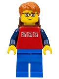LEGO® Minifigur City-Bewohner mit rotem Shirt und Rucksack cty0180 – Gebr.