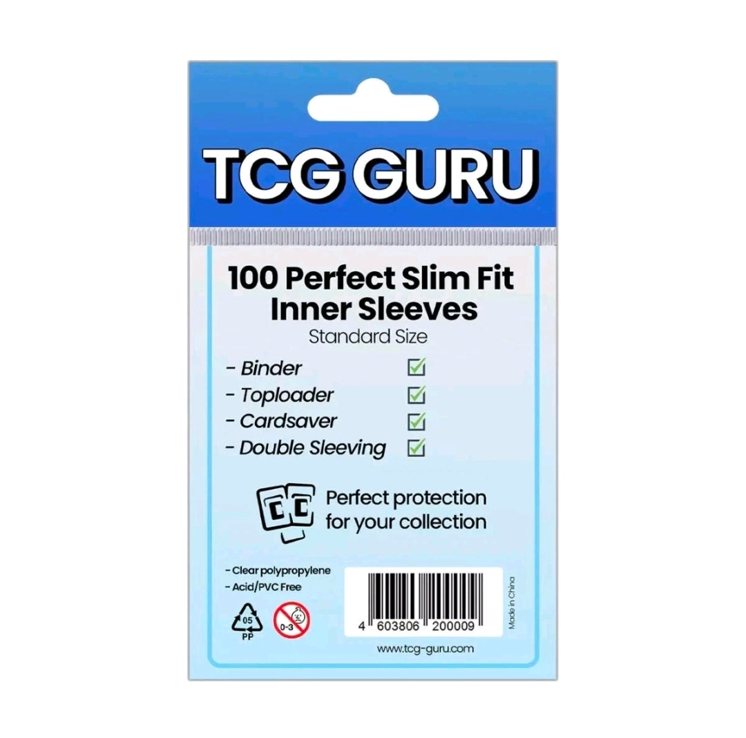 TCG Guru Inner Sleeves – Perfect Slim Fit – Standard Size – 100 Count