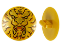 LEGO® Minifigure, Shield Circular / Round Convex Face with Black and Gold Ninjago Lion Head Pattern 75902pb17
