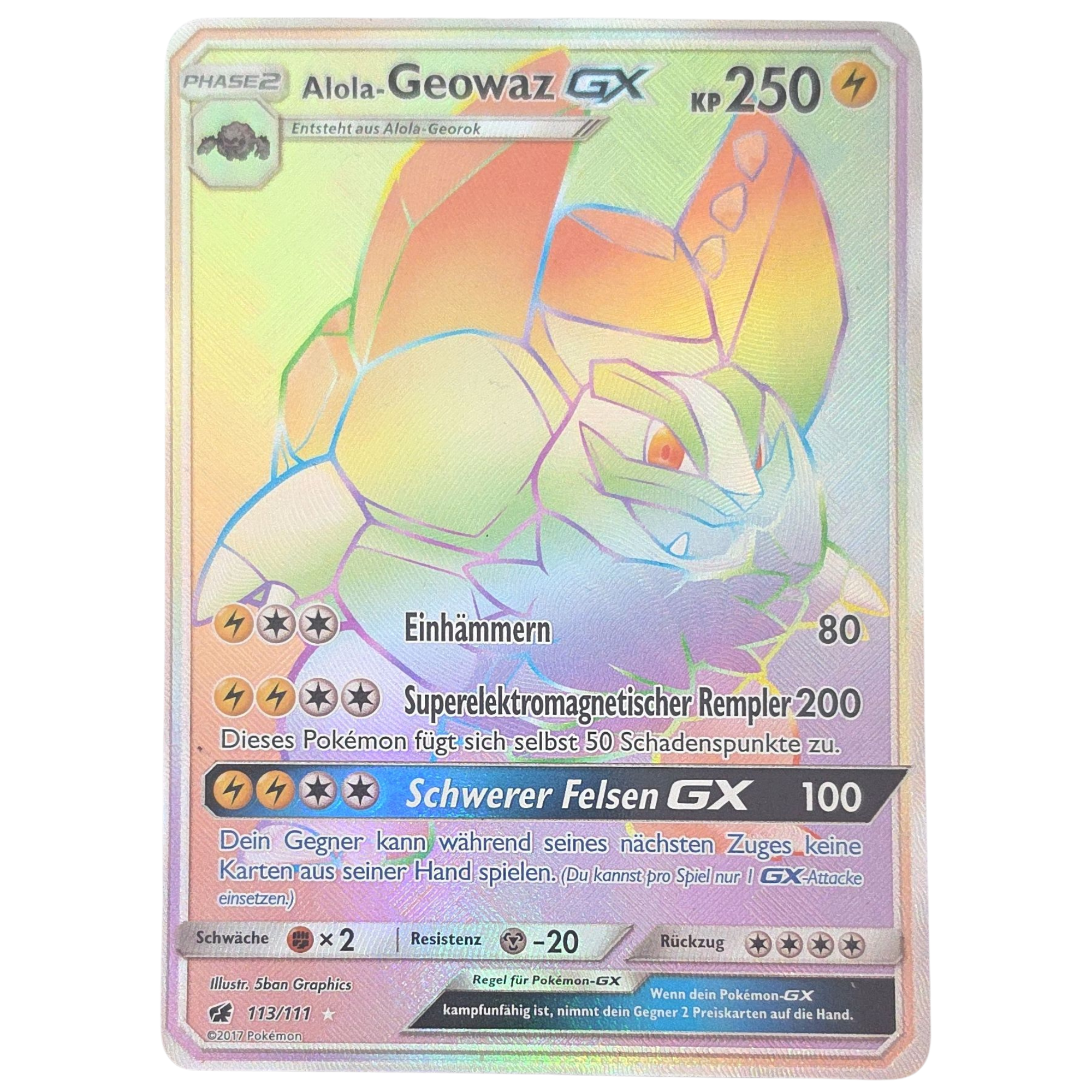 Pokemon: Alolan Golem GX - Crimson Invasion (CIN 113) - Einzelkarte