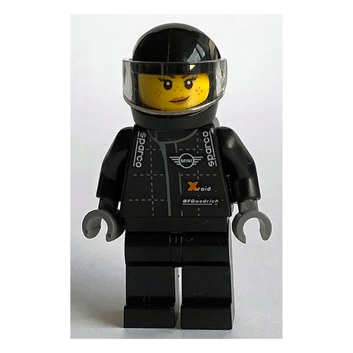 LEGO® Minifigur 2018 MINI John Cooper Works Buggy-Fahrer sc070 – Gebr.