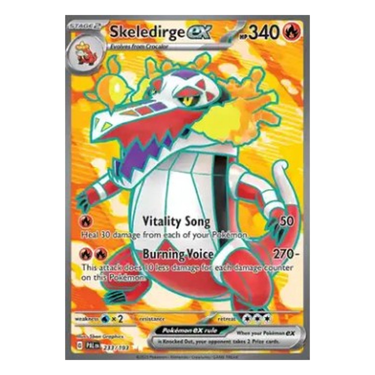 Pokémon: Krookodile ex – Paldea Evolved (PAL 233) – Einzelkarte