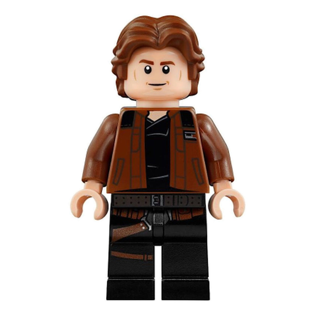LEGO® Minifigur Han Solo, Black Legs with Holster Pattern, Brown Jacket with Black Shoulders sw0921 – Gebr.