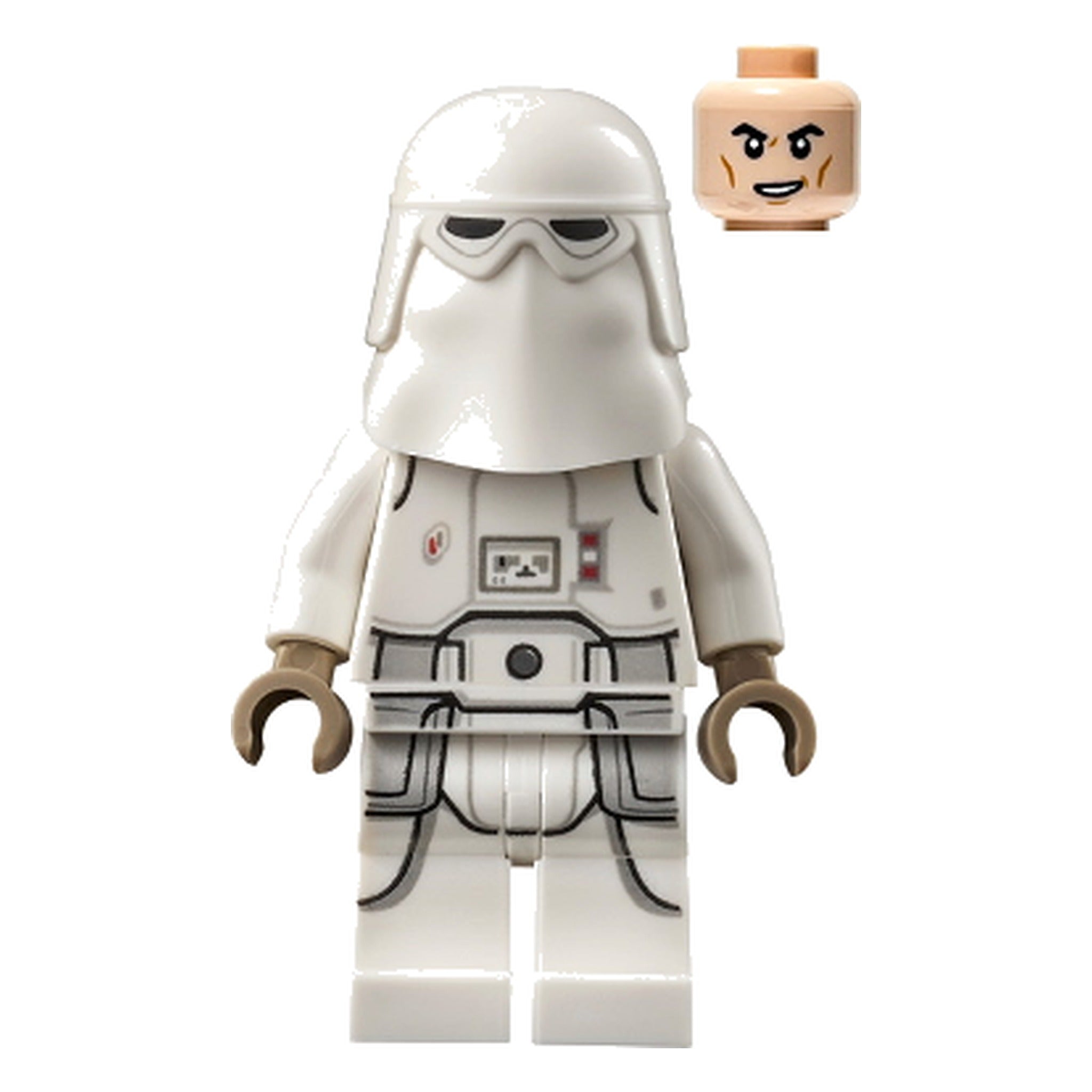 LEGO® Minifigur Snowtrooper, Printed Legs, Dark Tan Hands, Cheek Lines, Lopsided Grin sw1181 – Gebr.