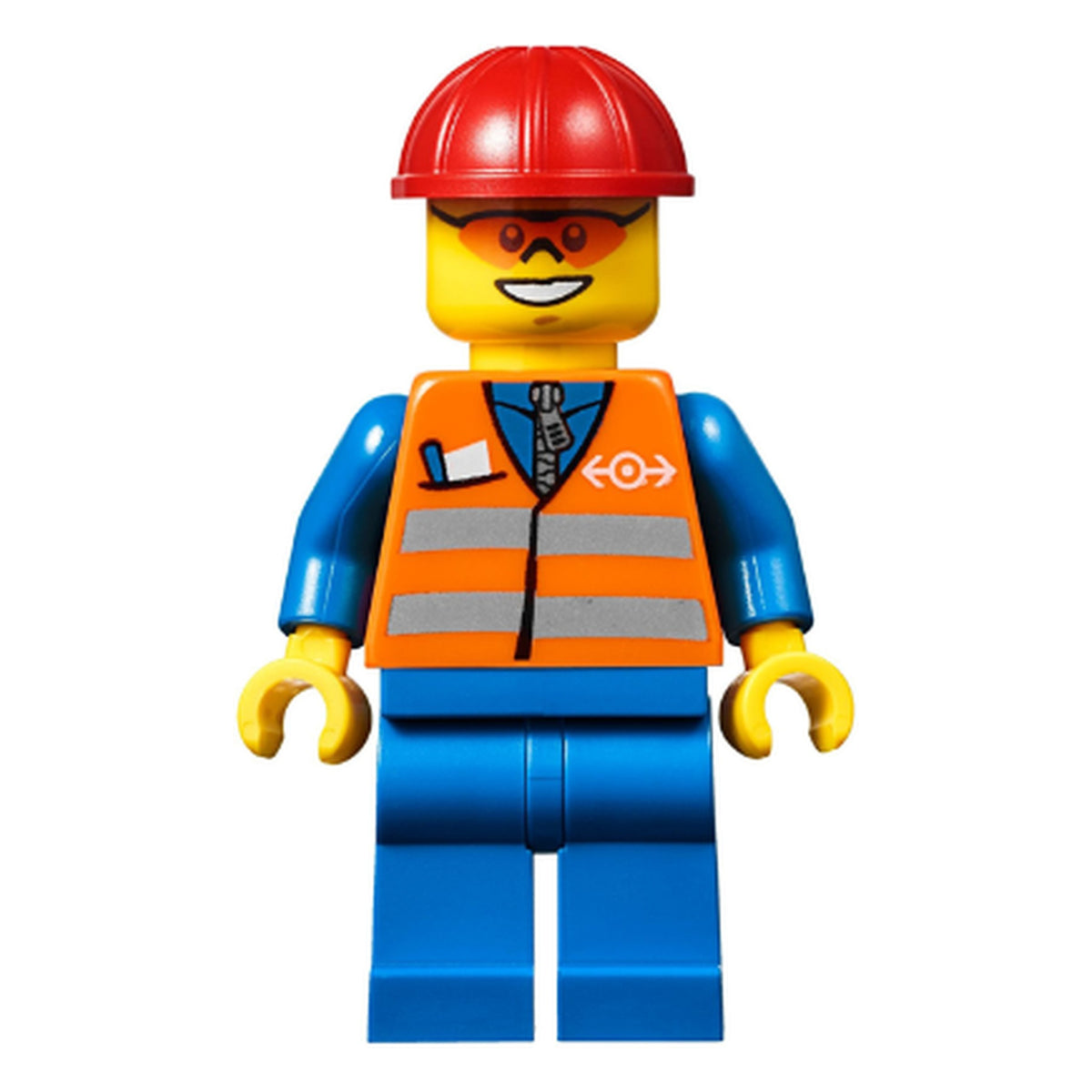 LEGO® Minifigur Orange Weste mit Sicherheitsstreifen trn241 – Gebr.