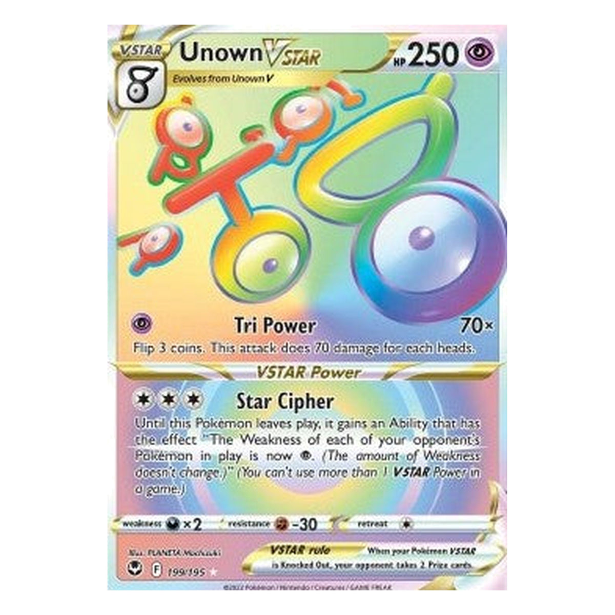 Pokémon: Zarbi VSTAR – Tempête Argentée (Tempête Argentée 199) – Carte individuelle